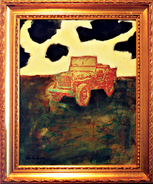 Jeep with Cow Sky by Thomas Van Housen